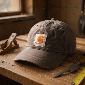 Carhartt Mesh Back Canvas Snapback Hat Cap - Logo On Front - Adjustable Sizing
